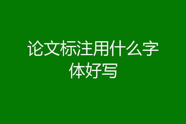 论文标注用什么字体好写