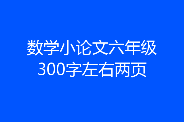 数学小论文六年级300字左右两页