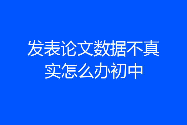 发表论文数据不真实怎么办初中