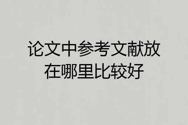 论文中参考文献放在哪里比较好