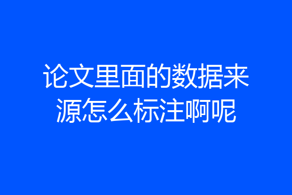 论文里面的数据来源怎么标注啊呢