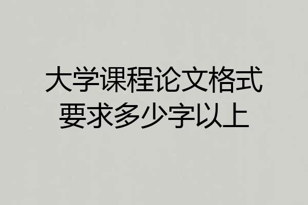 大学课程论文格式要求多少字以上