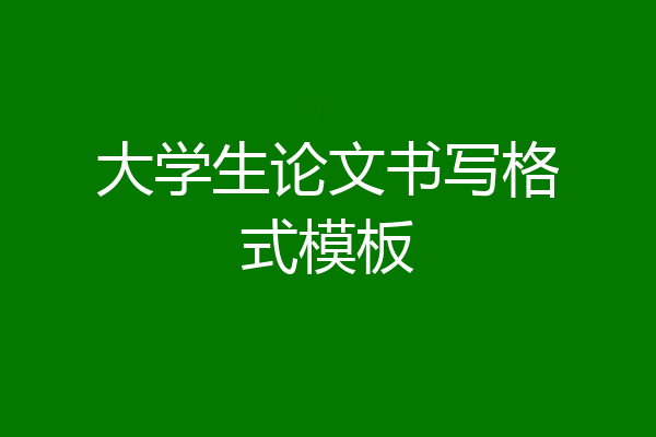 大学生论文书写格式模板