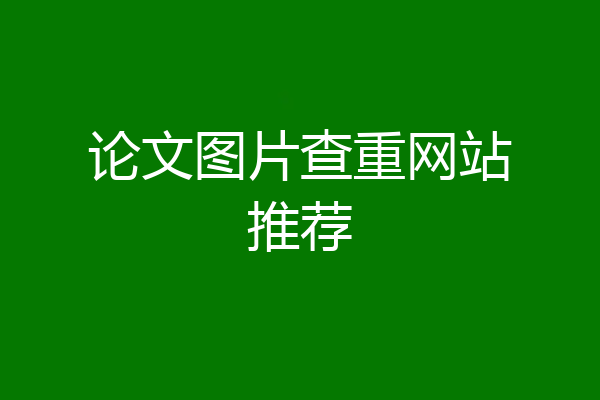 论文图片查重网站推荐