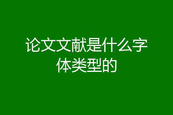论文文献是什么字体类型的