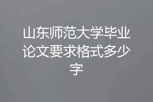 山东师范大学毕业论文要求格式多少字