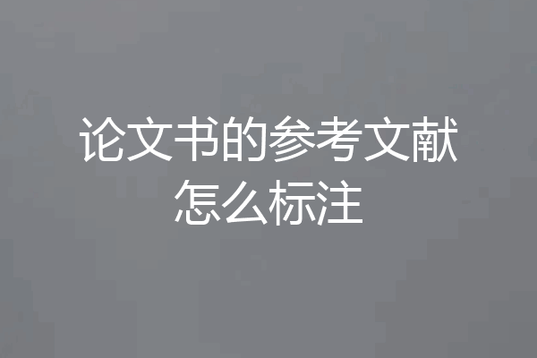 论文书的参考文献怎么标注