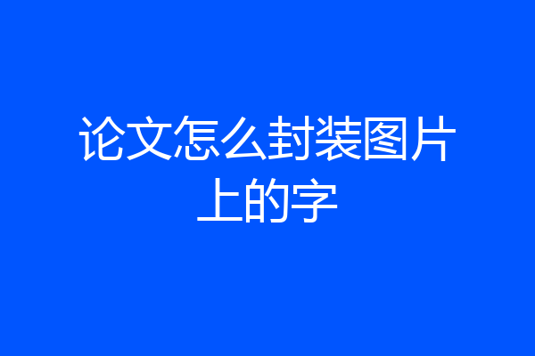 论文怎么封装图片上的字
