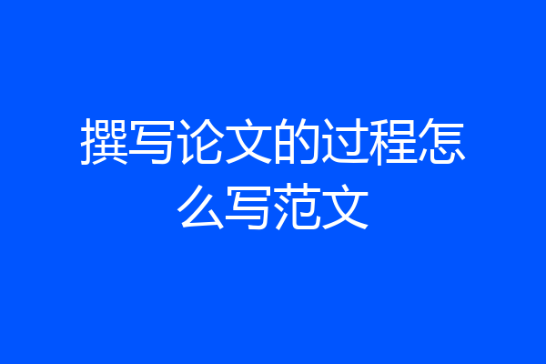 撰写论文的过程怎么写范文