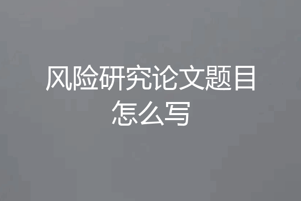 风险研究论文题目怎么写