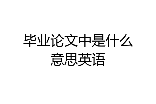 毕业论文中是什么意思英语