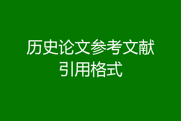 历史论文参考文献引用格式