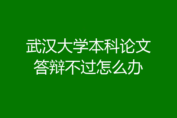 武汉大学本科论文答辩不过怎么办