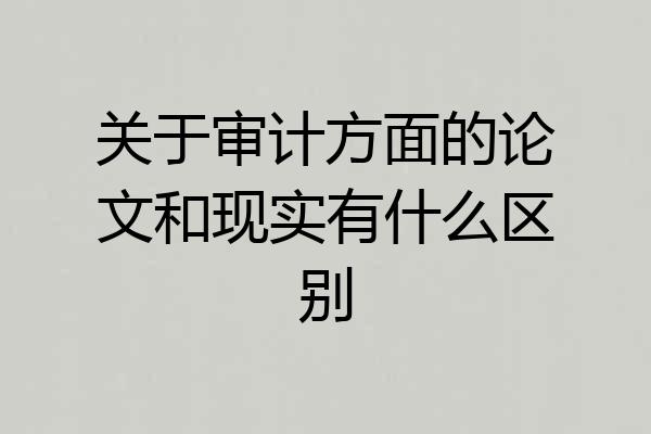 关于审计方面的论文和现实有什么区别
