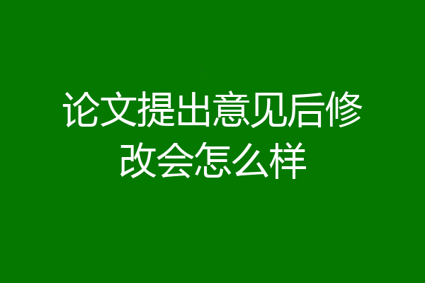 论文提出意见后修改会怎么样