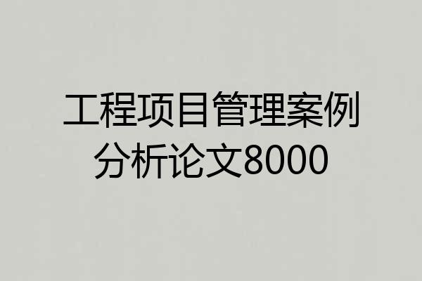 工程项目管理案例分析论文8000