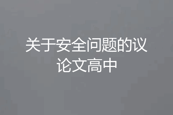 关于安全问题的议论文高中