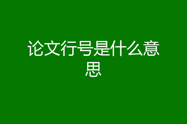 论文行号是什么意思