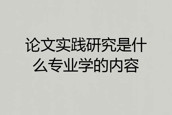 论文实践研究是什么专业学的内容
