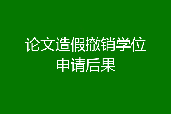 论文造假撤销学位申请后果
