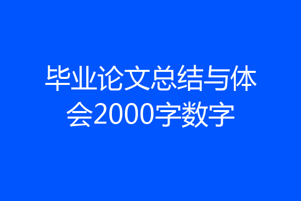 毕业论文总结与体会2000字数字