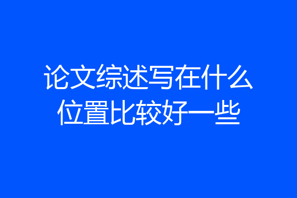 论文综述写在什么位置比较好一些