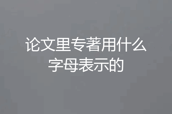 论文里专著用什么字母表示的