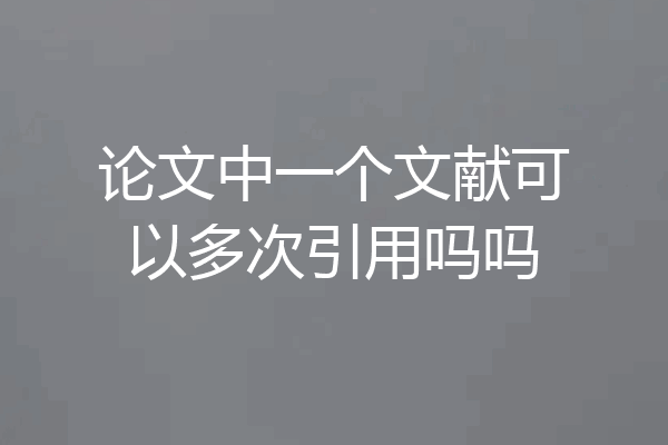 论文中一个文献可以多次引用吗吗