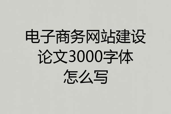 电子商务网站建设论文3000字体怎么写
