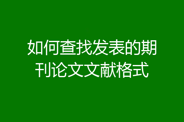 如何查找发表的期刊论文文献格式
