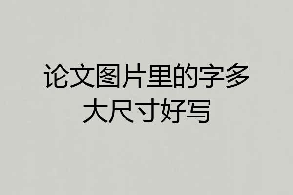 论文图片里的字多大尺寸好写