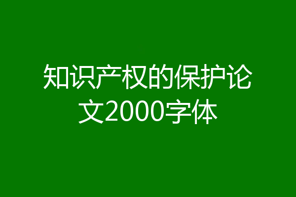 知识产权的保护论文2000字体