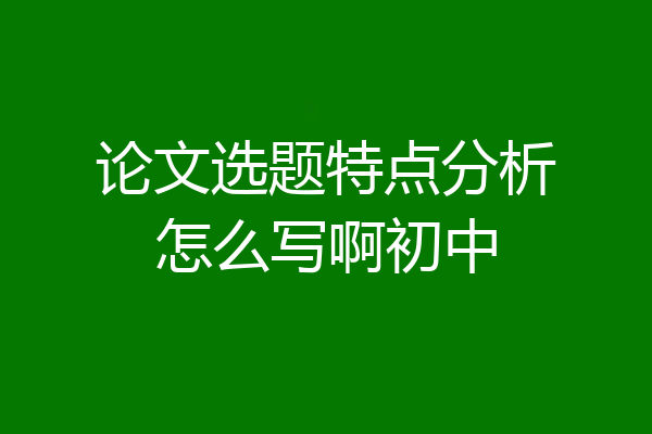 论文选题特点分析怎么写啊初中
