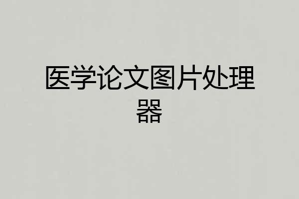 医学论文图片处理器