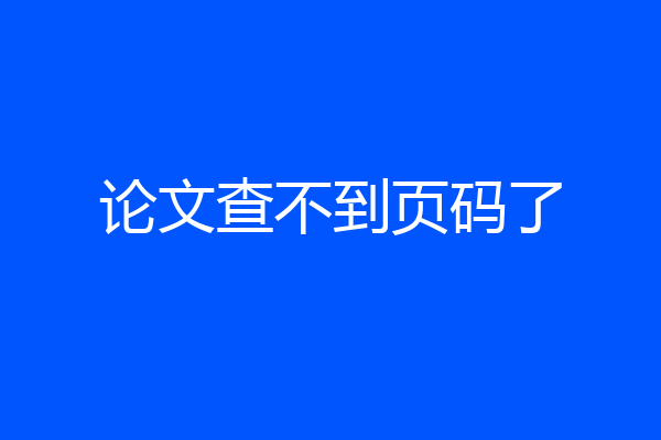 论文查不到页码了