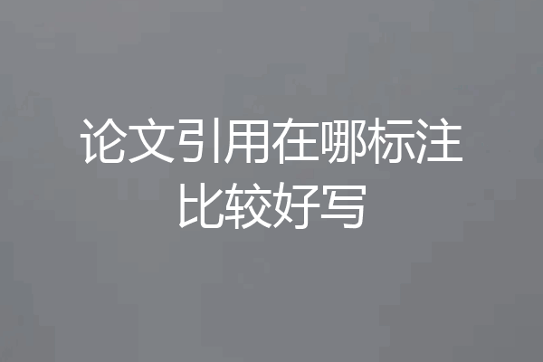 论文引用在哪标注比较好写