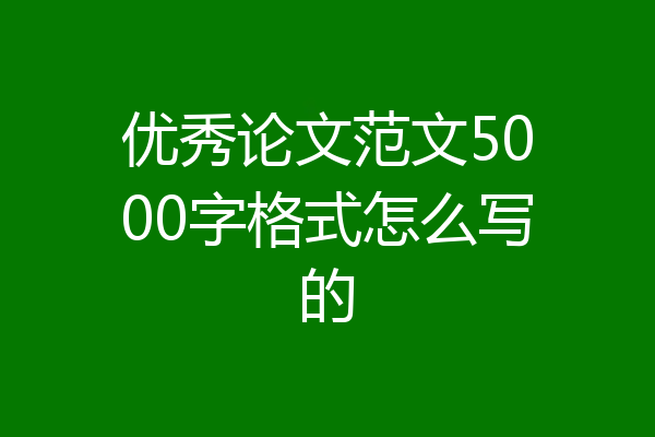 优秀论文范文5000字格式怎么写的