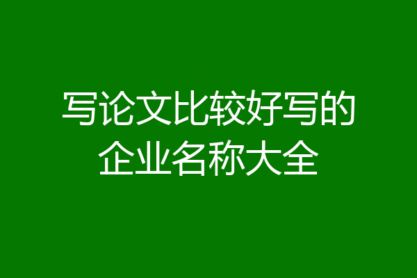 写论文比较好写的企业名称大全