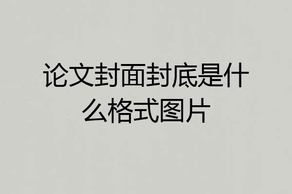 论文封面封底是什么格式图片