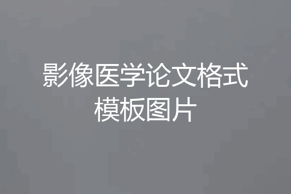 影像医学论文格式模板图片