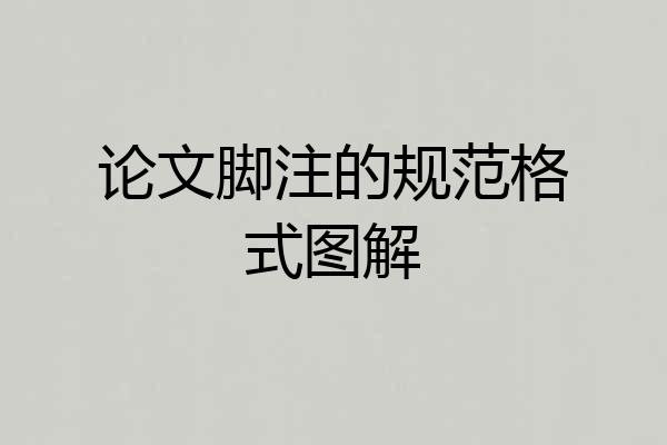 论文脚注的规范格式图解