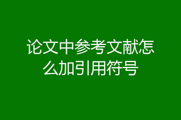 论文中参考文献怎么加引用符号
