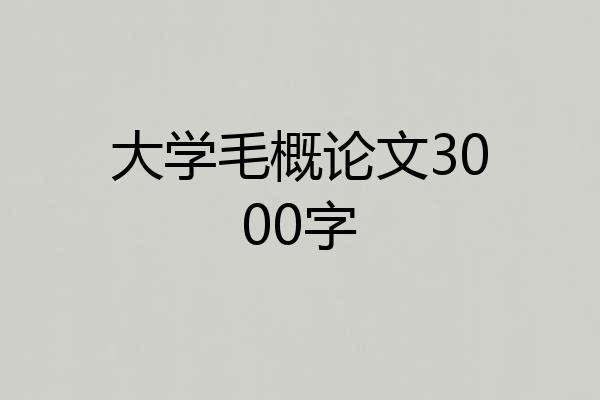 大学毛概论文3000字