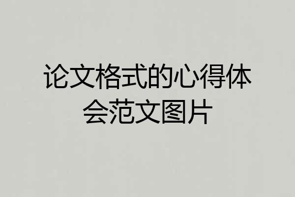 论文格式的心得体会范文图片