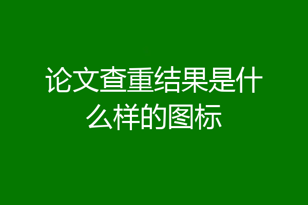 论文查重结果是什么样的图标
