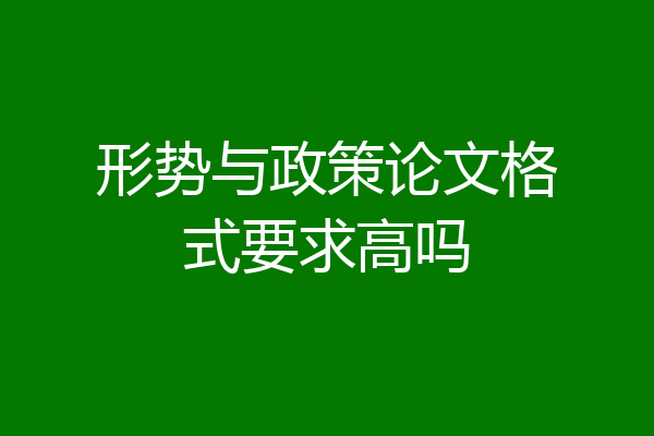 形势与政策论文格式要求高吗