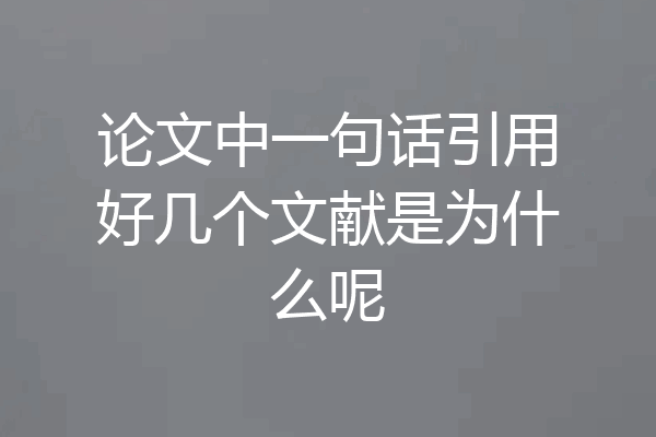 论文中一句话引用好几个文献是为什么呢
