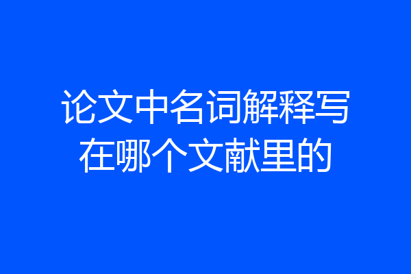 论文中名词解释写在哪个文献里的