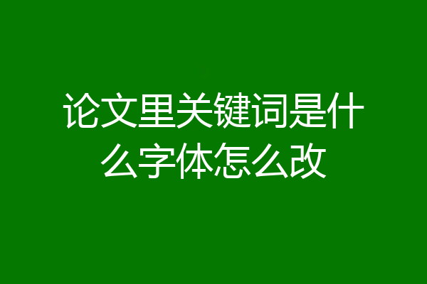 论文里关键词是什么字体怎么改