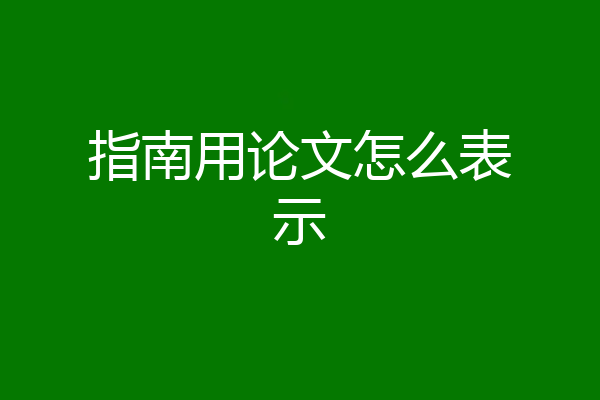 指南用论文怎么表示